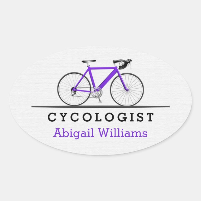 purple bicycle Cycologist Oval Sticker (Front)