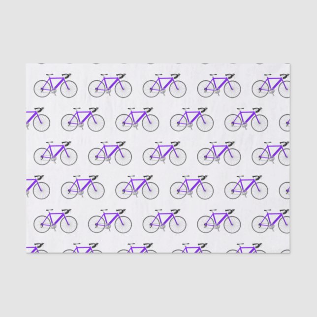 Purple Bicycle on White Tissue Paper (Front)