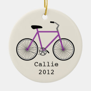 Purple Bicycle Personalised Ornament