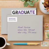 Purple Big Bold Angle-Cut Letters Graduation