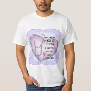 Purple big heart nurse  T-Shirt