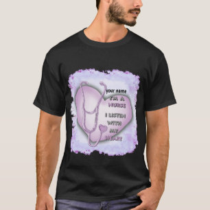 Purple big heart nurse  T-Shirt