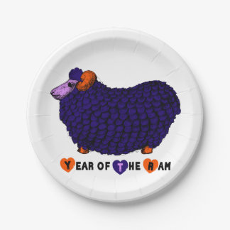 Purple Big Ram Chinese Astrology Zodiac P Plate