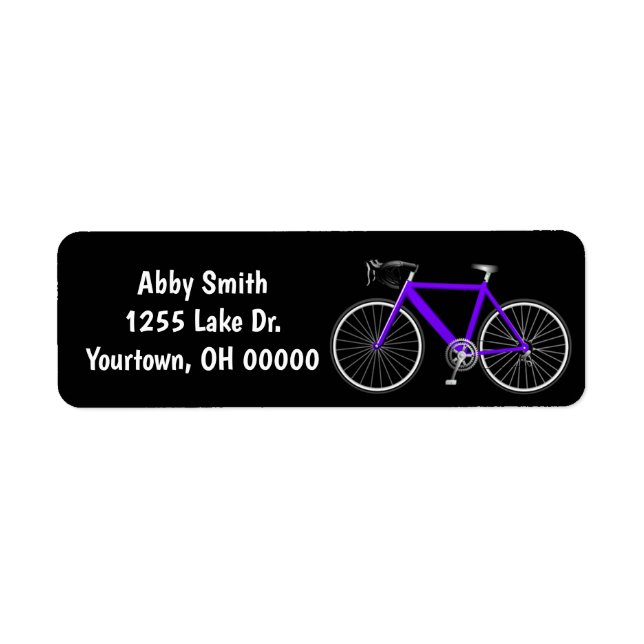 Purple Bike On Black Label (Front)