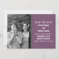 Purple Binary Code Photo Save the Date Invite