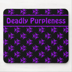 Purple Biohazard Mousepad w/ Custom Text