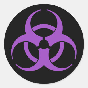 Purple Biohazard Symbol Classic Round Sticker