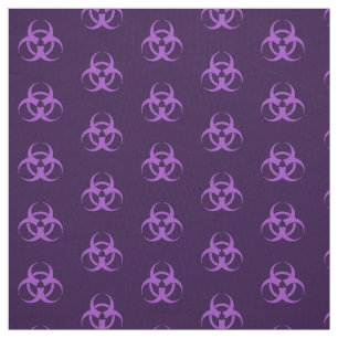Purple Biohazard Symbol Fabric