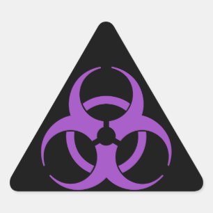 Purple Biohazard Symbol Triangle Sticker