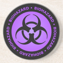 Purple Biohazard Warning Coaster