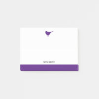 Purple Bird & Border on White w/ Name