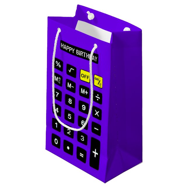 Purple Birthday Calculator  Small Gift Bag (Front Angled)