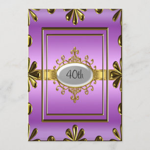Purple Birthday Party Invitation purpleGold