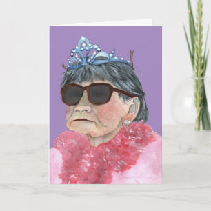purple birthday princess glasses card