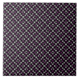 Purple Black Abstract Pattern Tile
