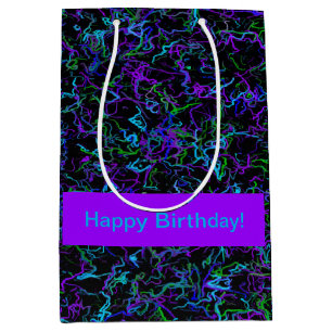 Purple, Black and Blue Abstract Medium Gift Bag