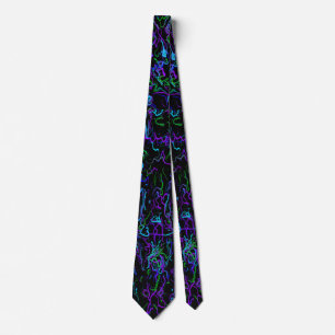 Purple, Black and Blue Abstract  Tie