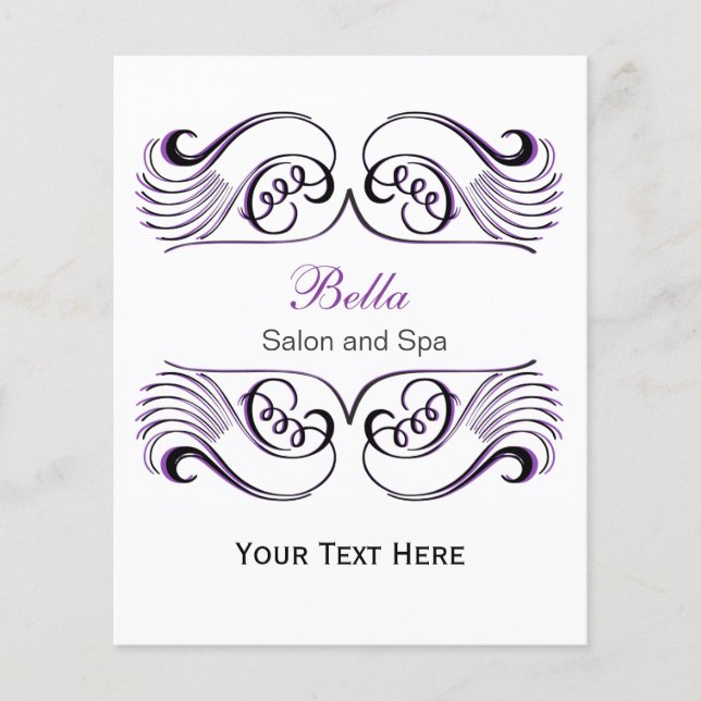 Purple , black and white Chic Business Flyers (Front)