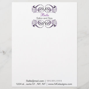 Purple black and white Chic Business letterheads Customised Letterhead