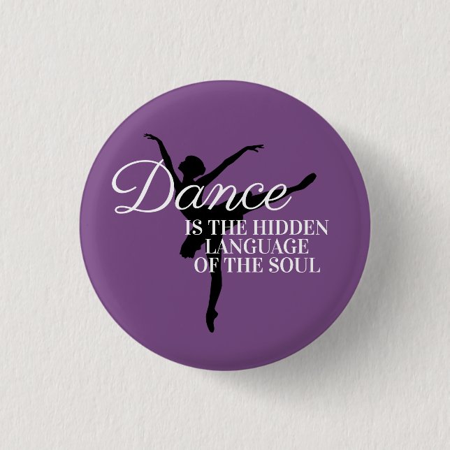 Purple Black Ballerina Dance Quote 3 Cm Round Badge (Front)
