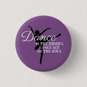 Purple Black Ballerina Dance Quote 3 Cm Round Badge