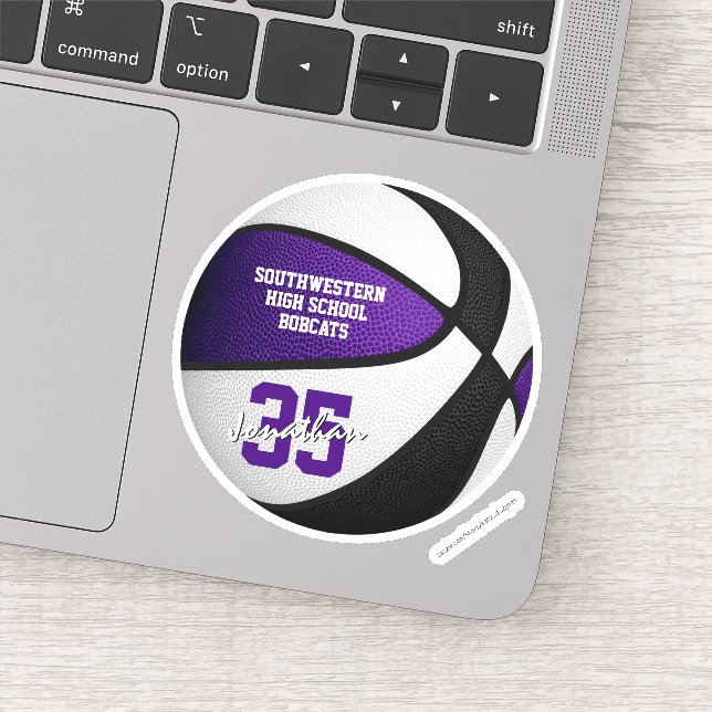 Purple black basketball team colours gifts under 1 (Detail)