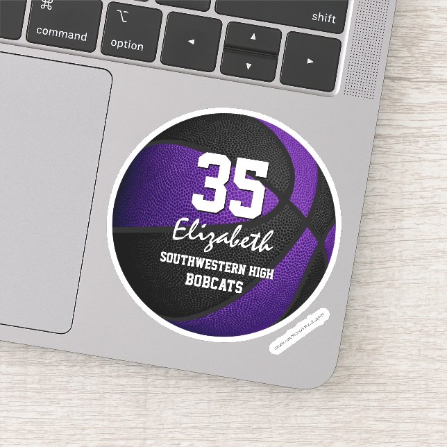 Purple black basketball team colours girls boys (Detail)