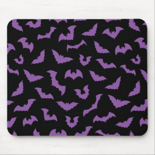 Purple black bats witch horror mouse mat