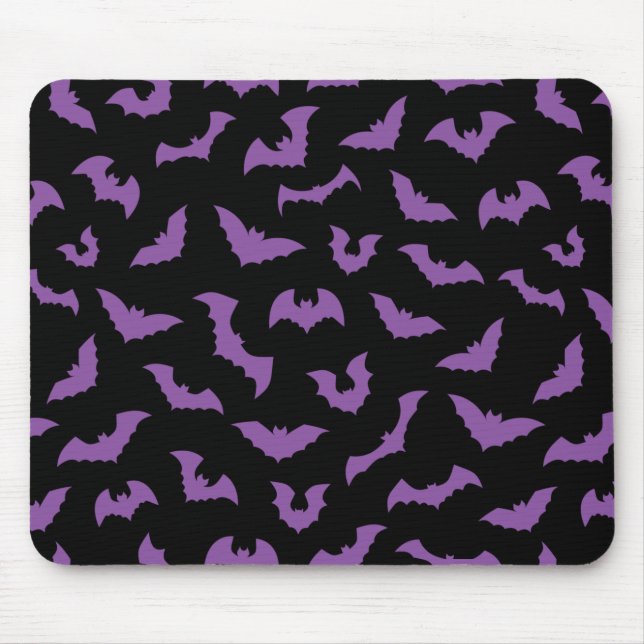 Purple black bats witch horror mouse mat (Front)