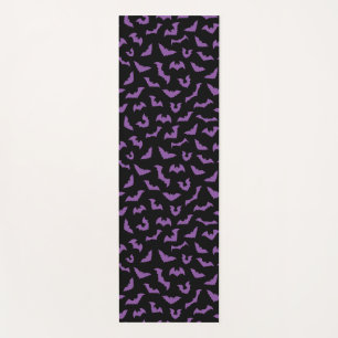 Purple black bats yoga mat