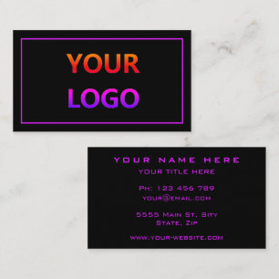 Purple Black Business Card Template Choose Colours