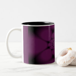 Purple Black Butterfly Petal Two-Tone Coffee Mug