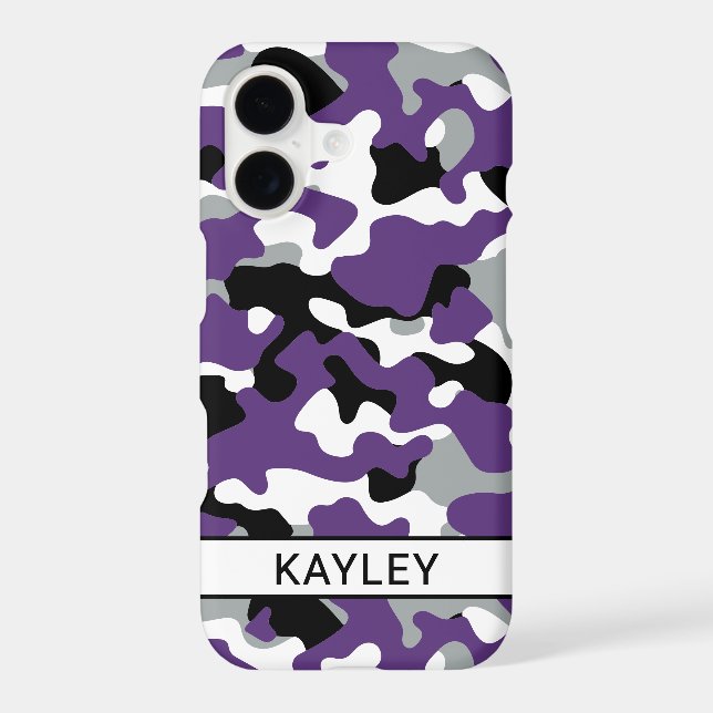 Purple Black Camouflage Personalised (Back)