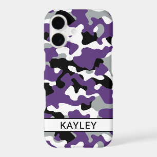 Purple Black Camouflage Personalized