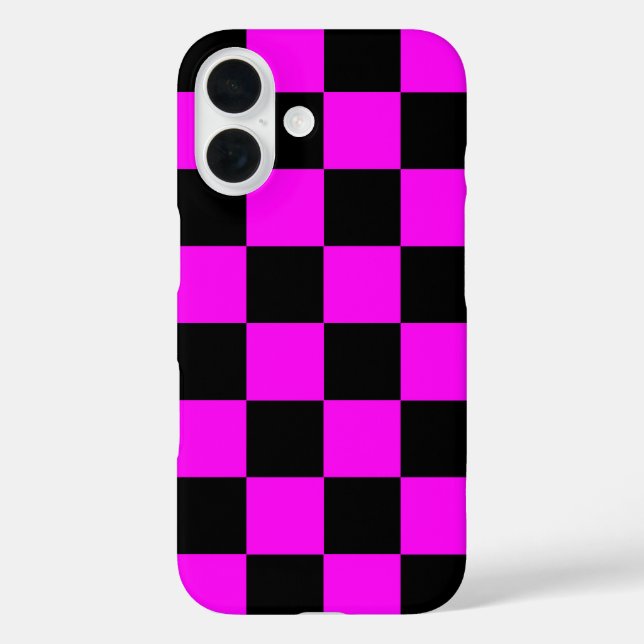 Purple Black Chequered Check Pattern Case-Mate iPhone Case (Back)