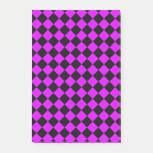 Purple Black Chequered Diamond Pattern Post-it Notes