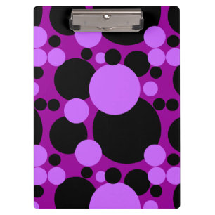 Purple black circle dots fashionable clipboard