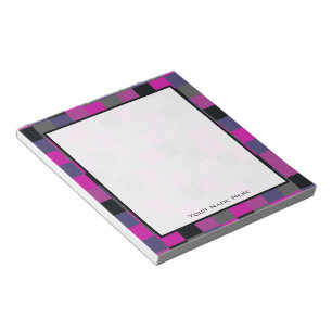Purple & Black Colour Blocks Personalised Notepad