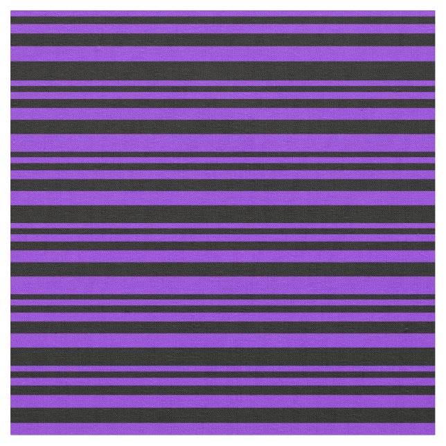 Purple & Black Coloured Pattern of Stripes Fabric (Close Up)