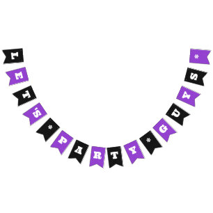 Purple / Black Custom Party or Work Event Any Name Bunting