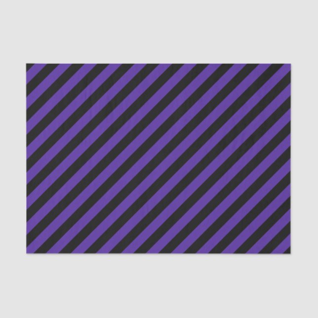 Purple/Black Diagonal Stripes Tissue Paper (Front)