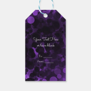 Purple & Black Dots Modern Chic Party Custom Favou Gift Tags