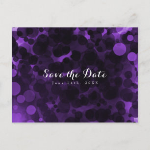 Purple & Black Dots Modern Party Save the Date Announcement Postcard