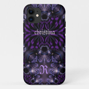 Purple Black Exotic Gothic Custom Name iPhone 5 iPhone 11 Case