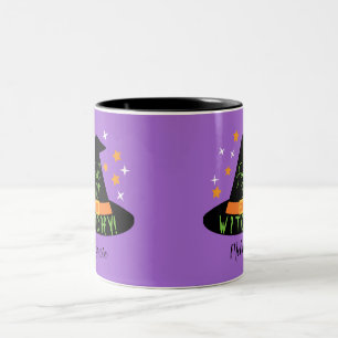 Purple Black Feeling Witchy! Halloween Two-Tone Coffee Mug