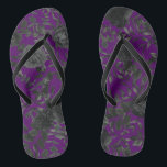 Purple Black Floral Wedding Gothic Flip Flops<br><div class="desc">Gorgeous and elegant purple and black rose gothic wedding design is great for fall and winter weddings with bold rich deep colours.</div>