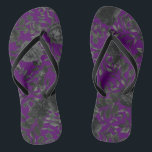 Purple Black Floral Wedding Gothic Flip Flops<br><div class="desc">Gorgeous and elegant purple and black rose gothic wedding design is great for fall and winter weddings with bold rich deep colours.</div>