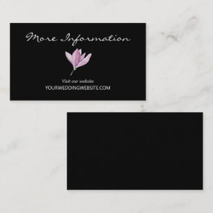 Purple Black Floral Wedding Website Enclosure Card