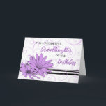 Purple Black Flowers Granddaughter Birthday Card<br><div class="desc">Pretty and thoughtful greeting card for granddaughter's birthday with modern black and purple flowers and hand lettered style text.</div>