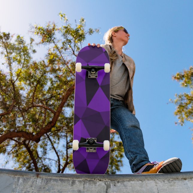 Purple black geometric mesh pattern skateboard (Outdoor 1)